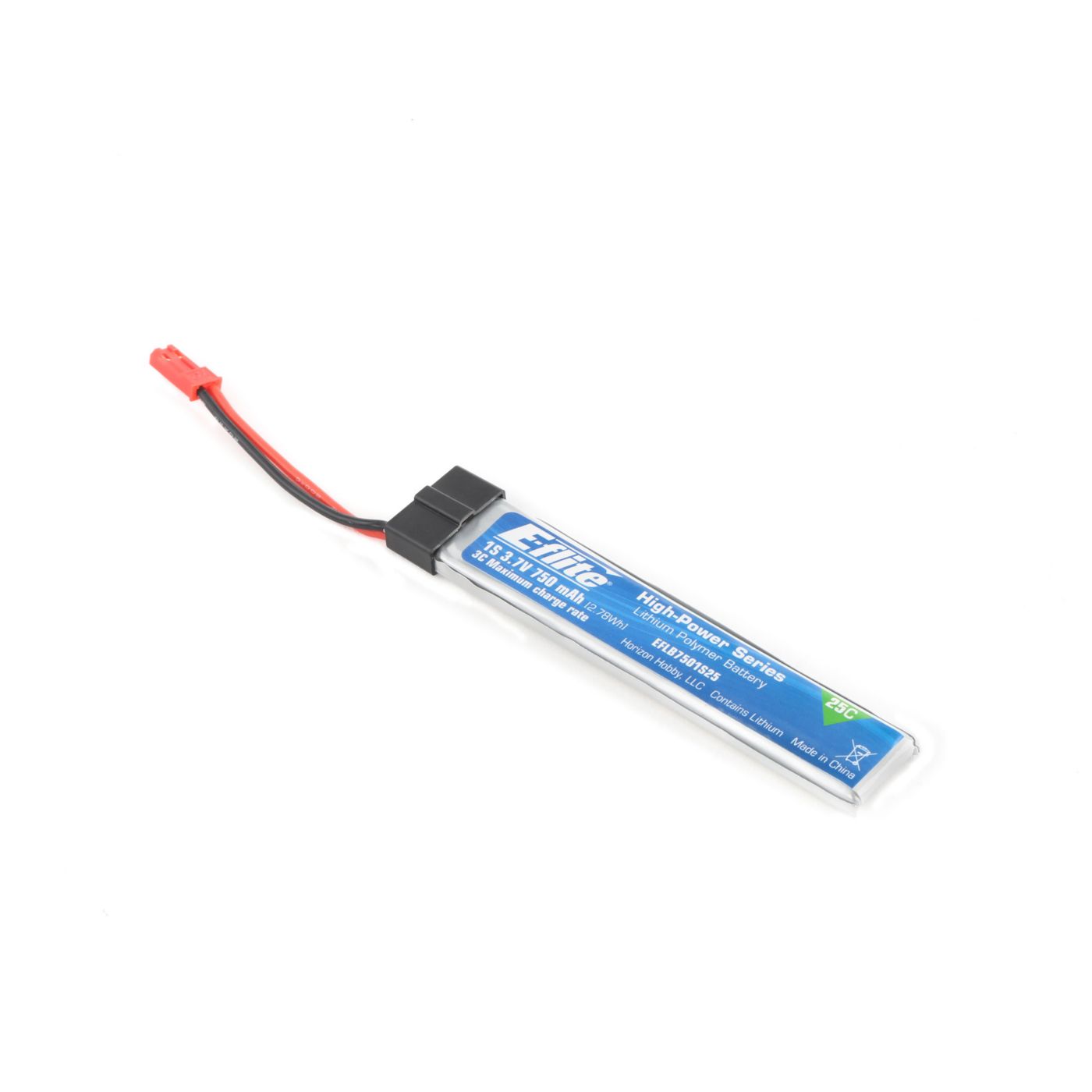 E-flite 750mAh 1S 3.7V 25C LiPo Battery